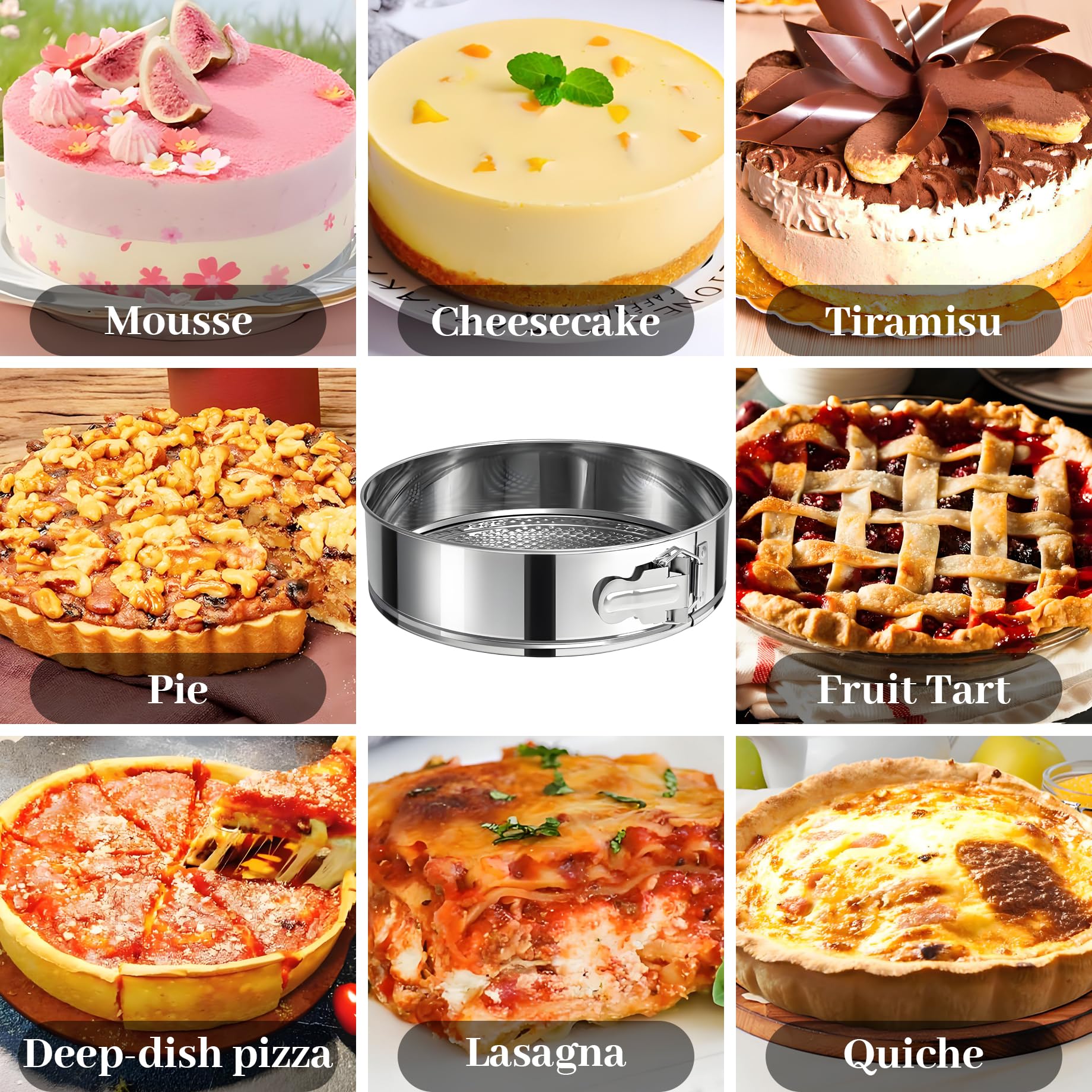 CHUZHOMU springform pan oven safe up to 500°F for versatile baking.