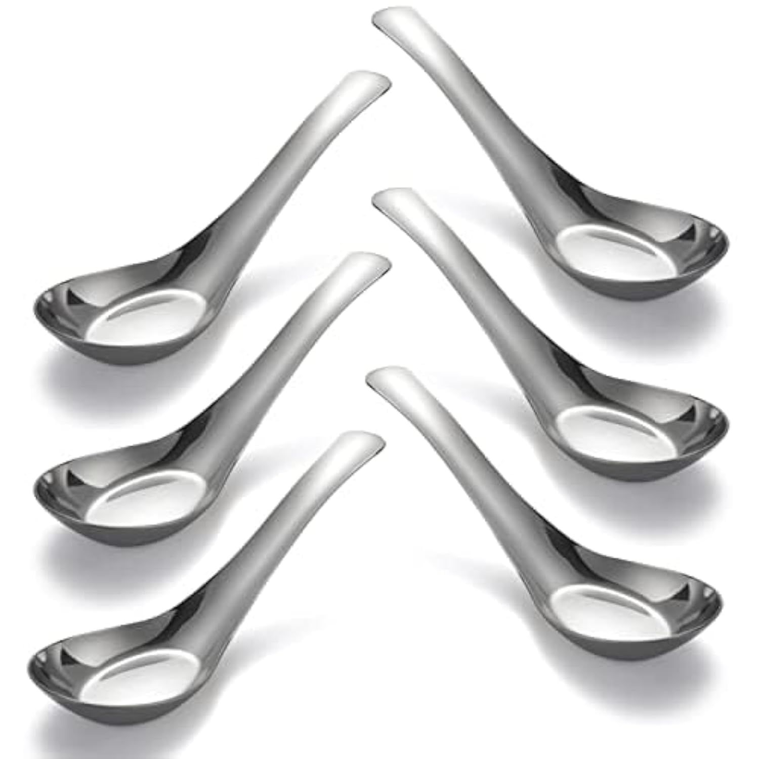 CHWAIKA six-piece soup spoons with durable stainless steel