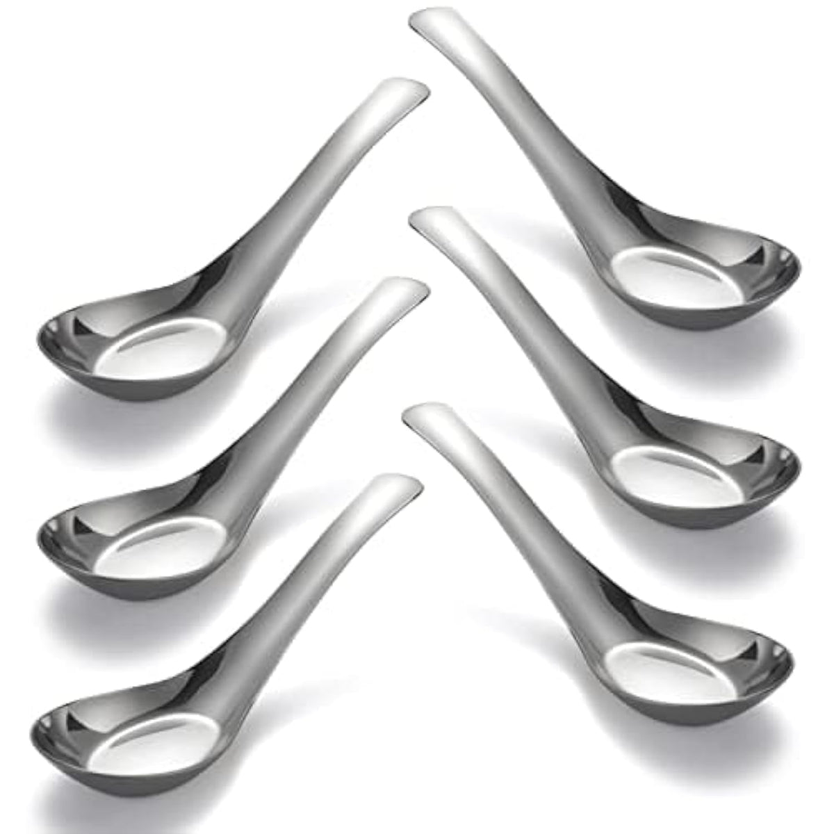 CHWAIKA six-piece soup spoons with durable stainless steel