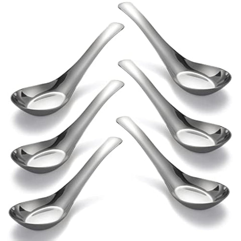 CHWAIKA six-piece soup spoons with durable stainless steel