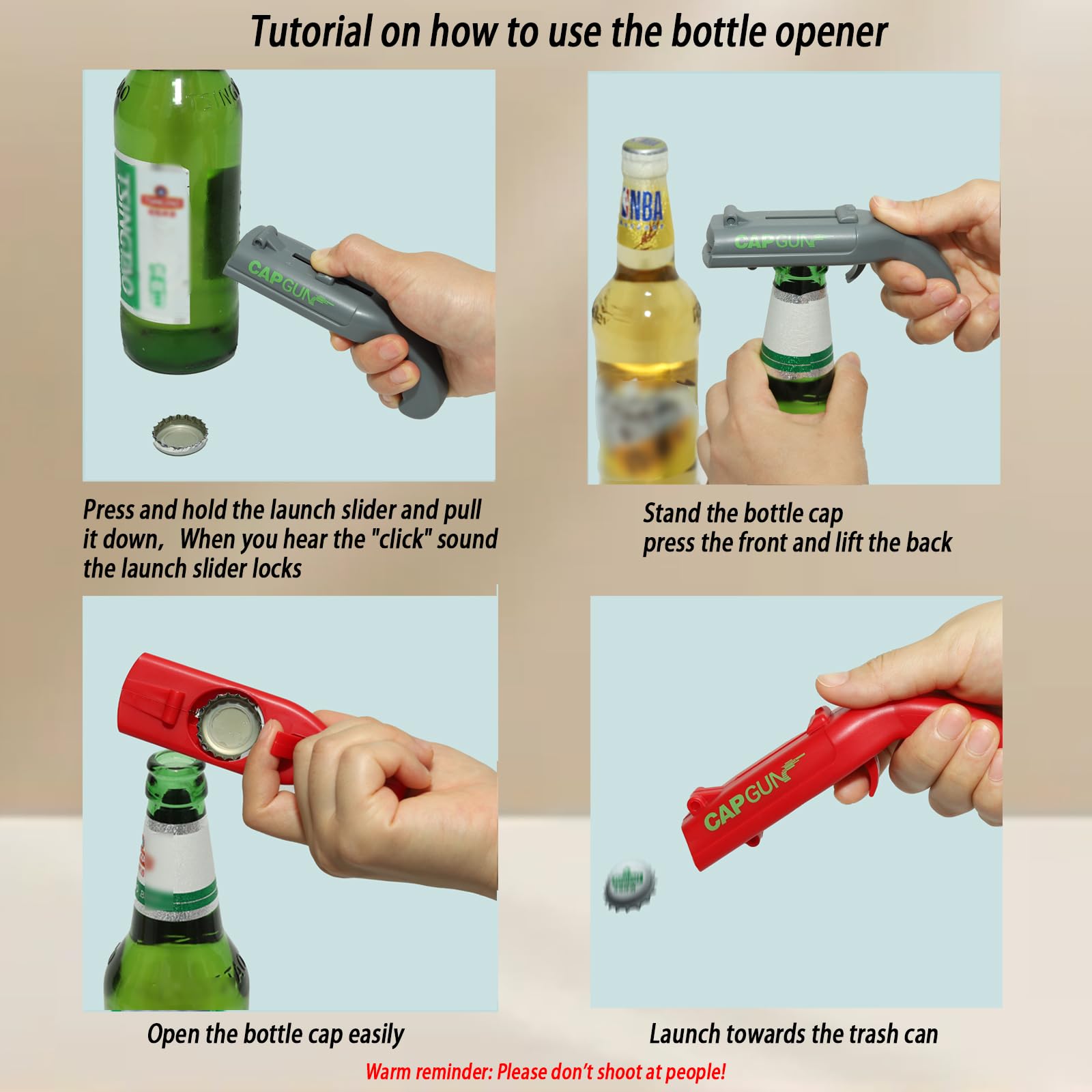 Chynexus blue cap-launcher bottle opener portable for camping and tailgates