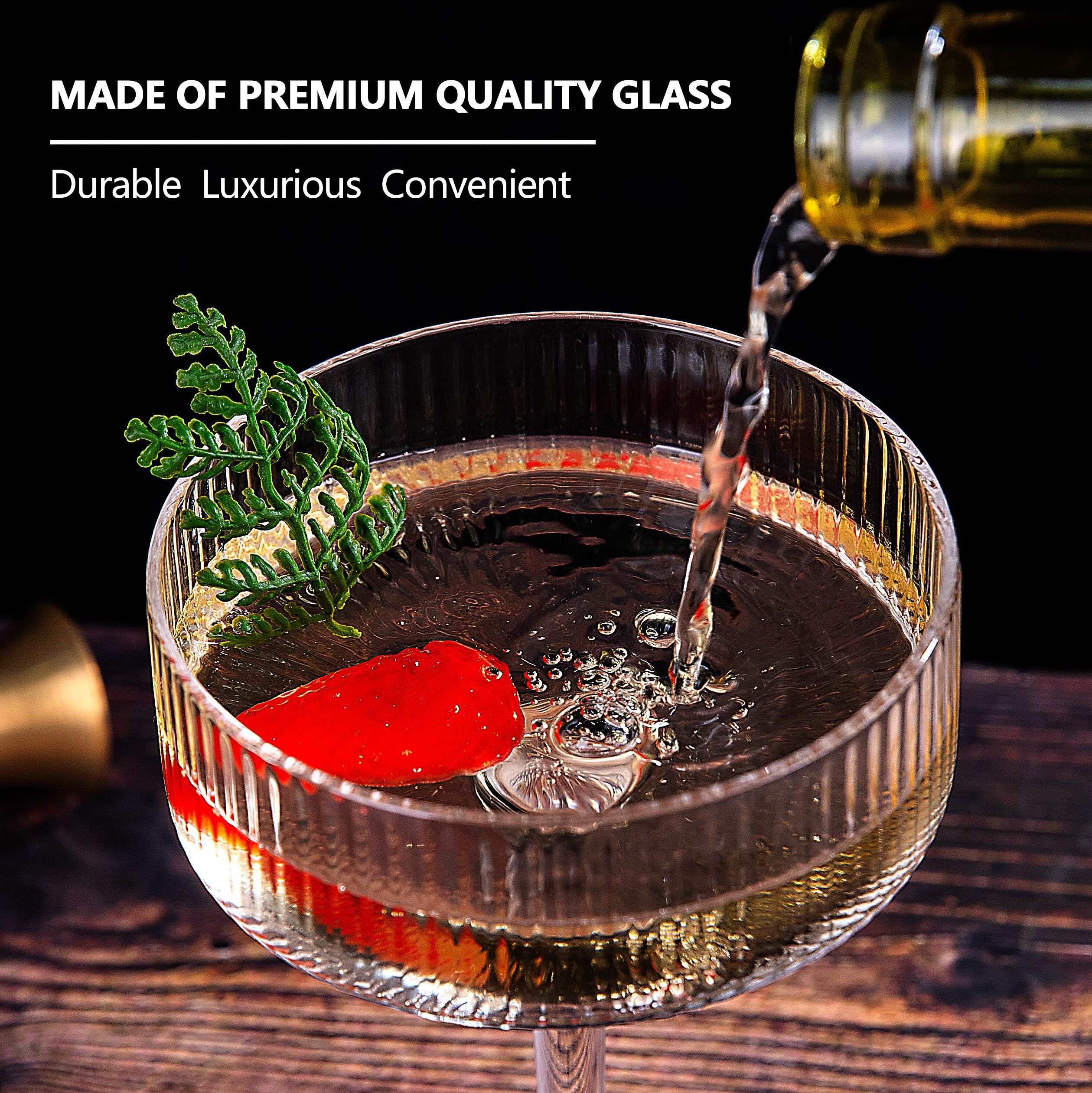 Ciaell 10oz coupe glass top view shows balanced rim and graceful form.