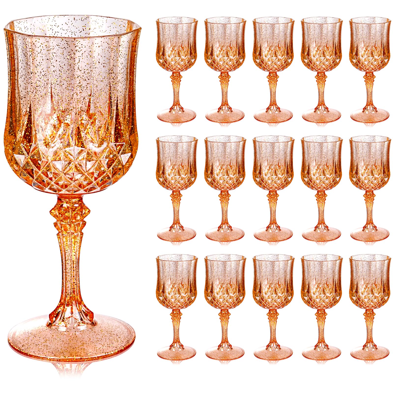 Ciaell amber diamond-pattern wine glass for elegant events