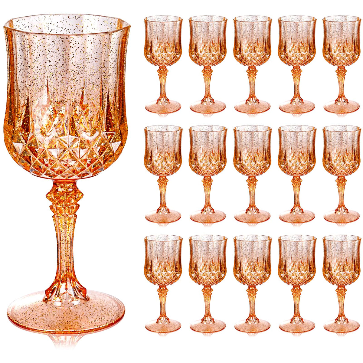 Ciaell amber diamond-pattern wine glass for elegant events