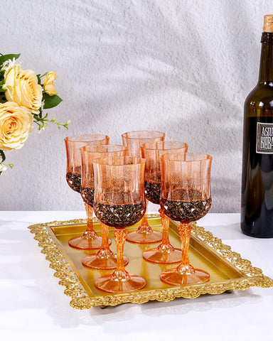 Ciaell 7 oz amber goblets suitable for juice or cocktails