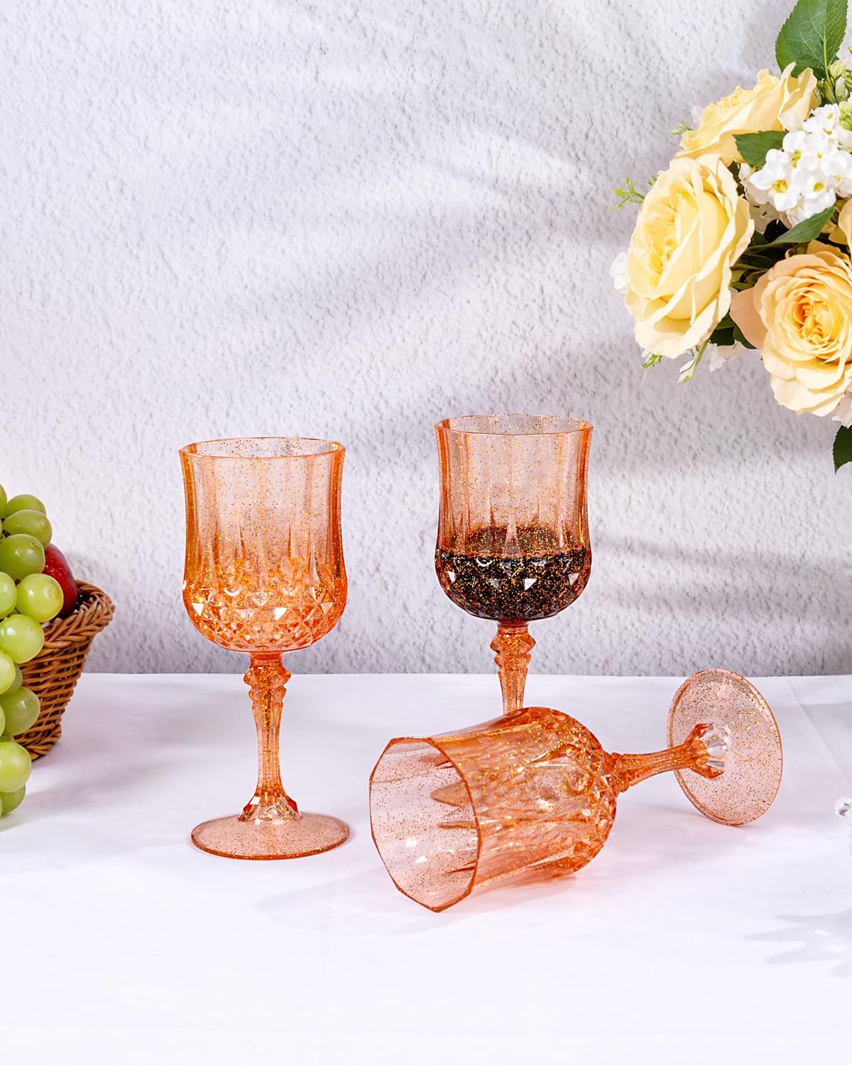 Ciaell amber goblets mimic crystal while remaining sturdy