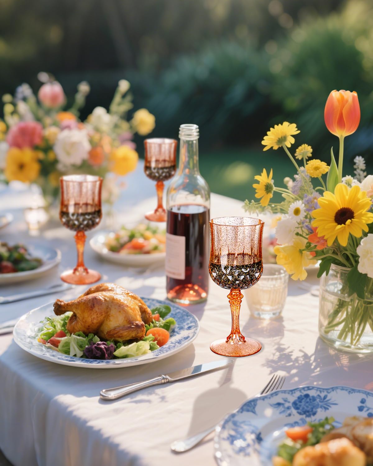 Ciaell amber wine glasses for bars and weddings