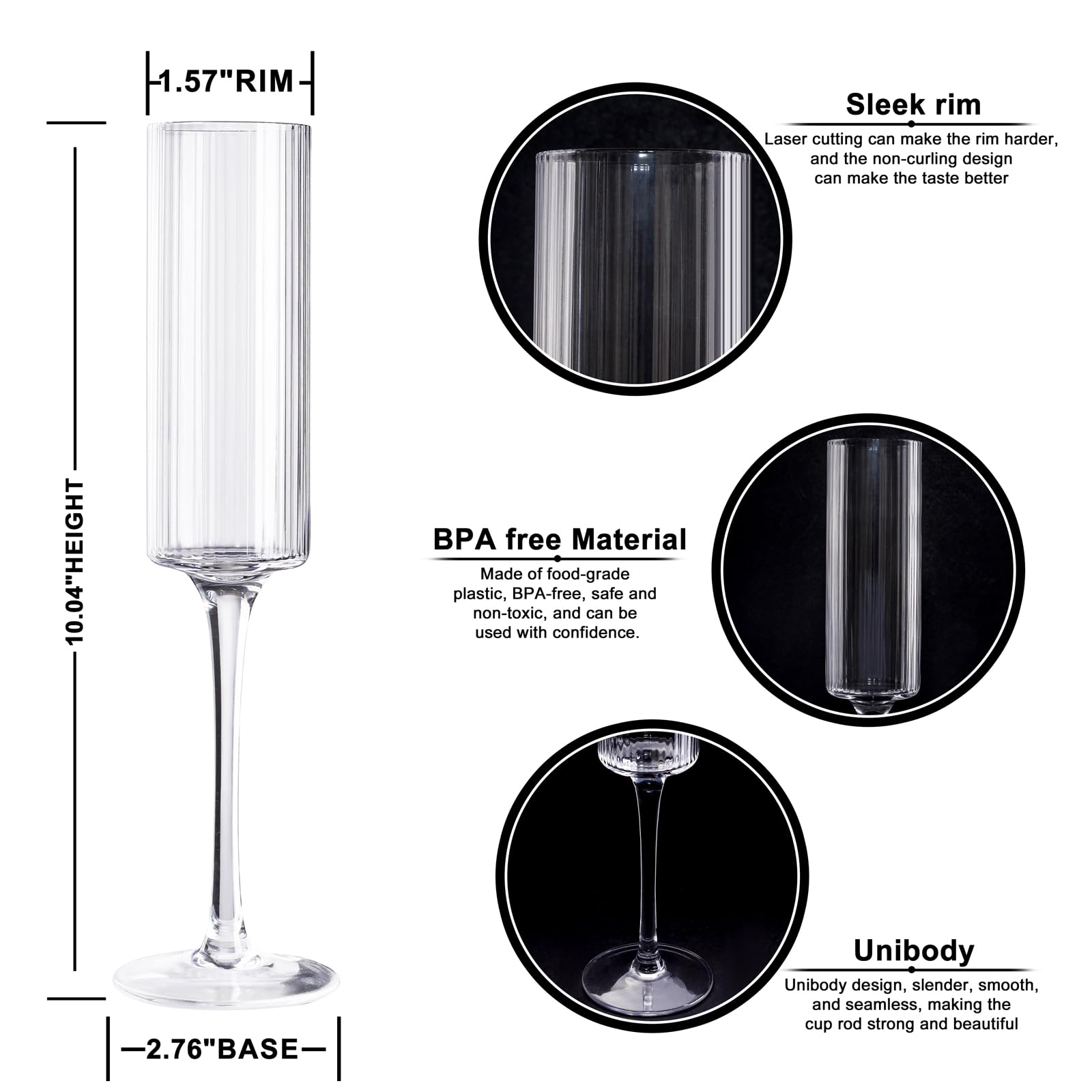 Ciaell four-piece champagne flute set for gatherings