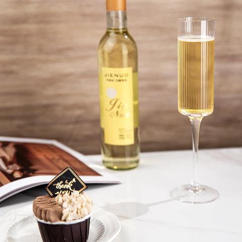 Ciaell hand-blown long-stem champagne glasses shine in light