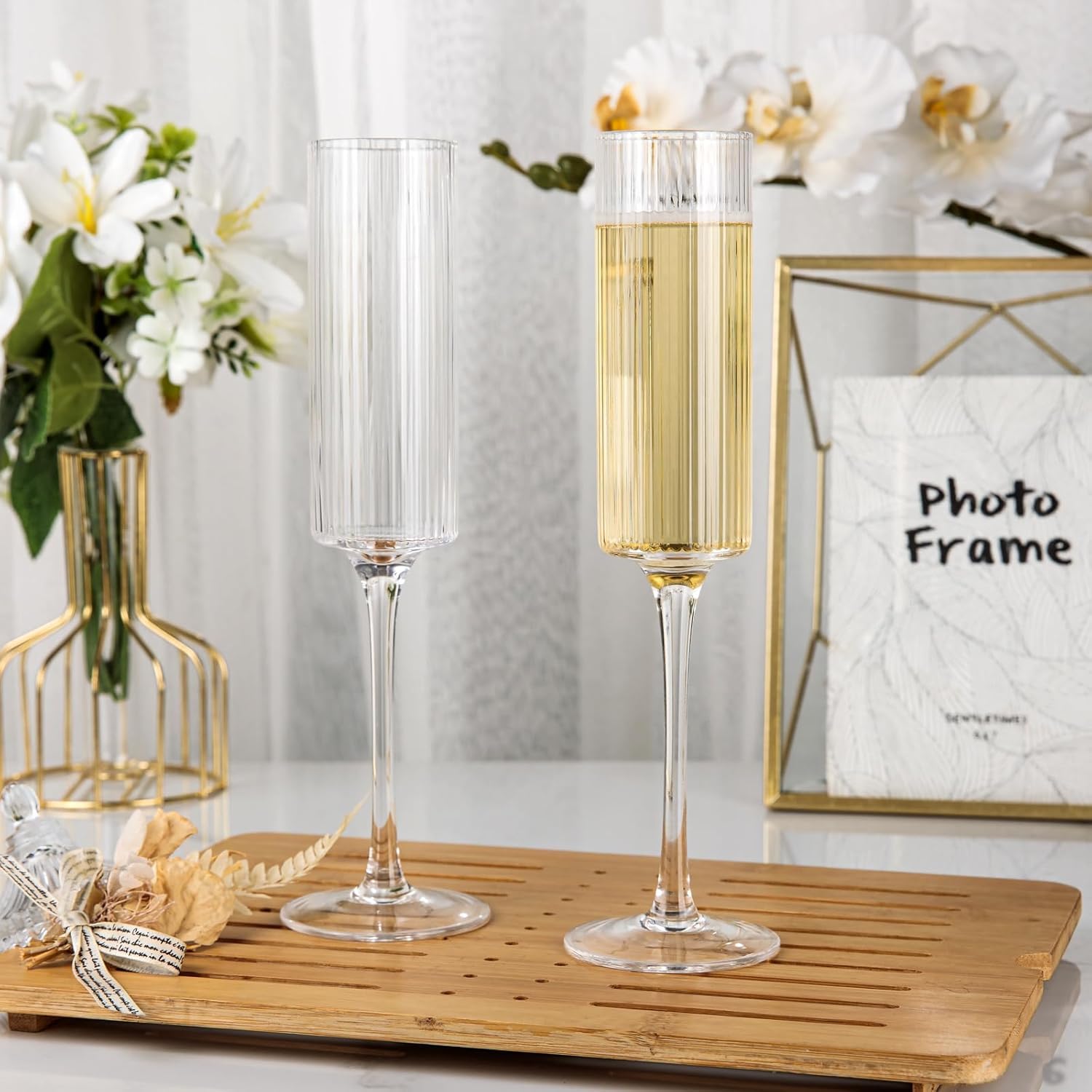 Ciaell crystal champagne flutes suited for formal occasions