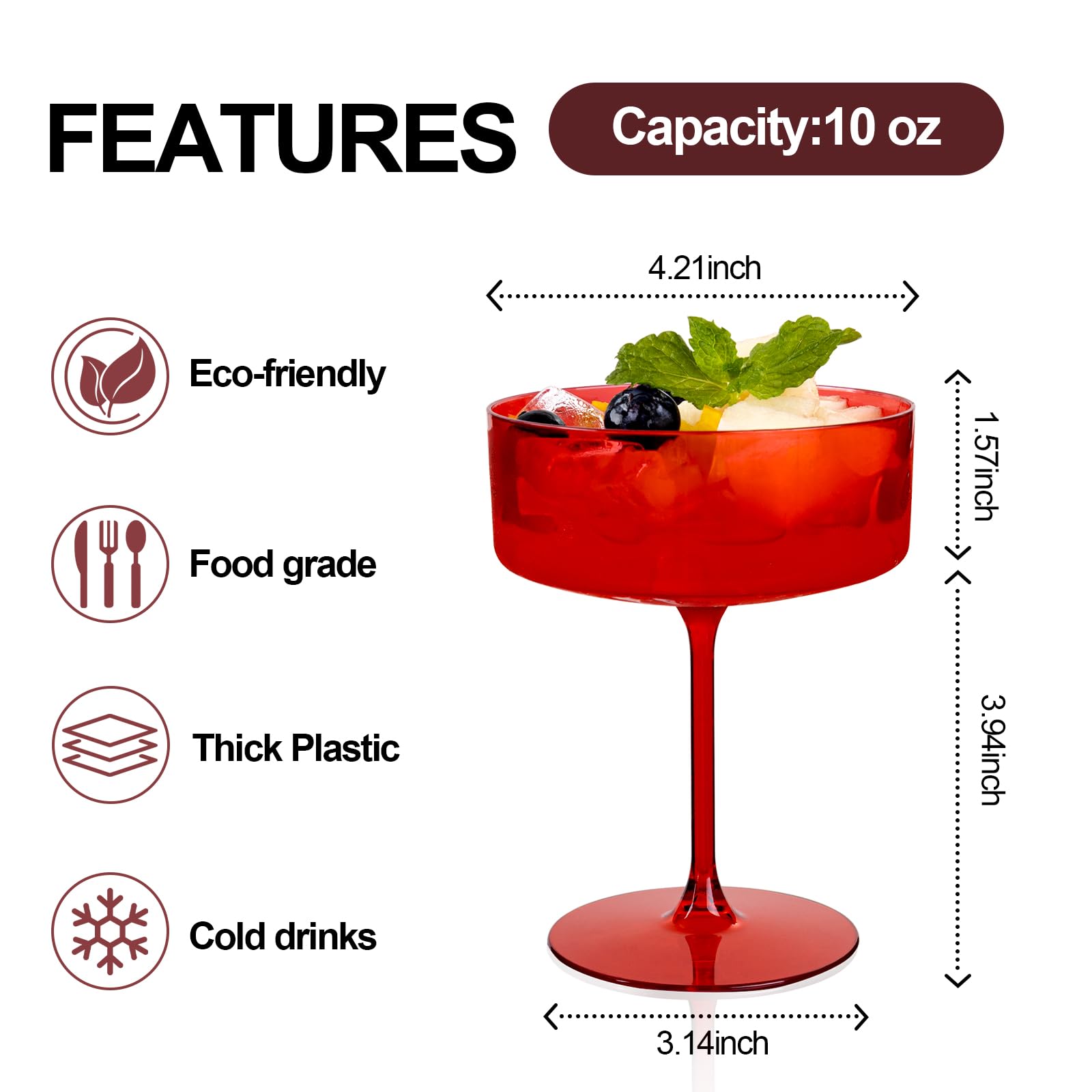Ciaell 12-pack disposable martini glasses for easy post-event cleanup