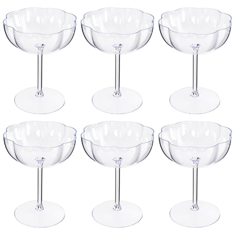 Ciaell petal-rim close-up on a 12oz plastic martini glass for elegant serving