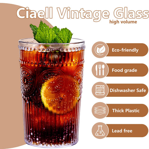 Ciaell textured striped drinkware set adds retro charm to outdoor parties
