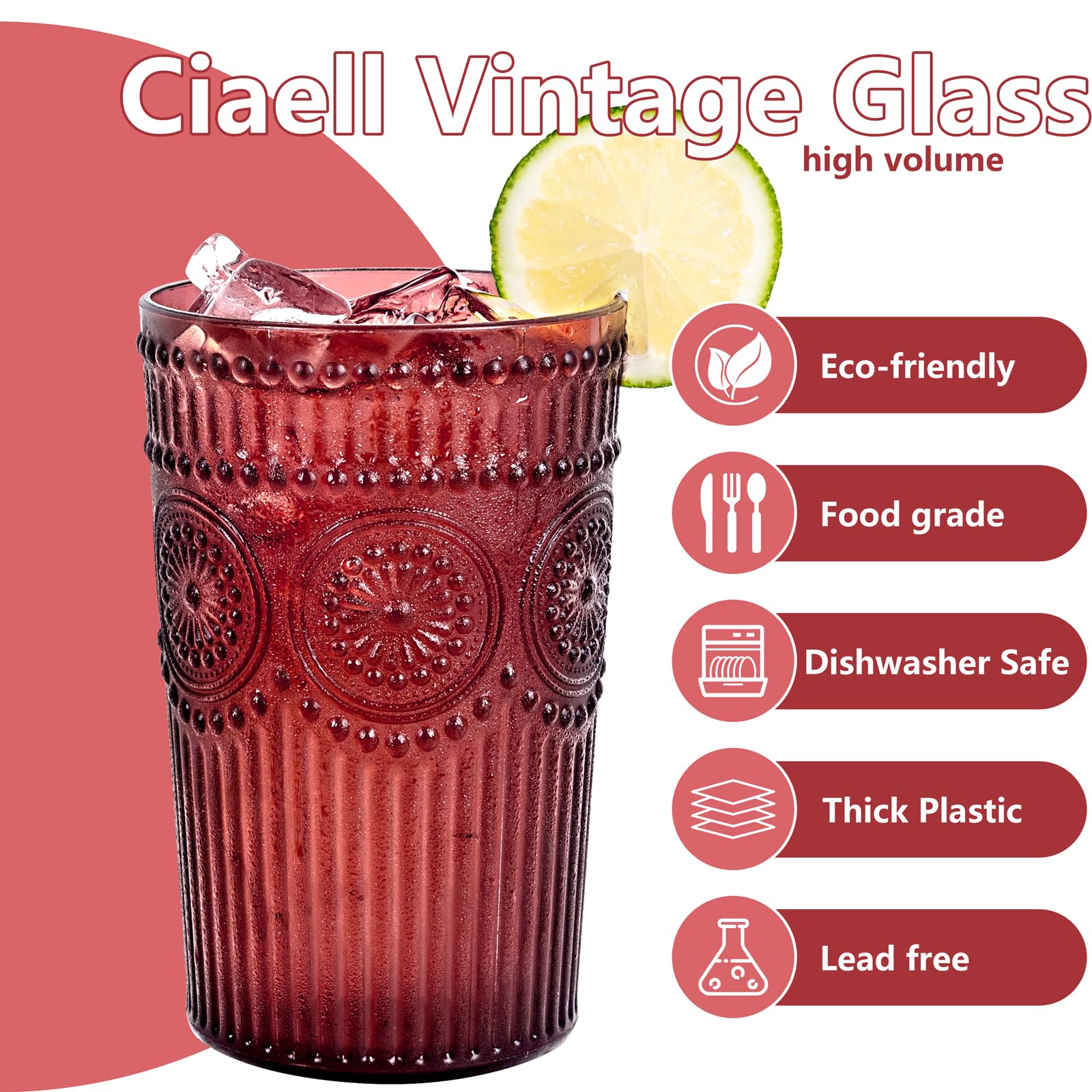 Ciaell textured striped plastic cup adds vintage charm to gatherings