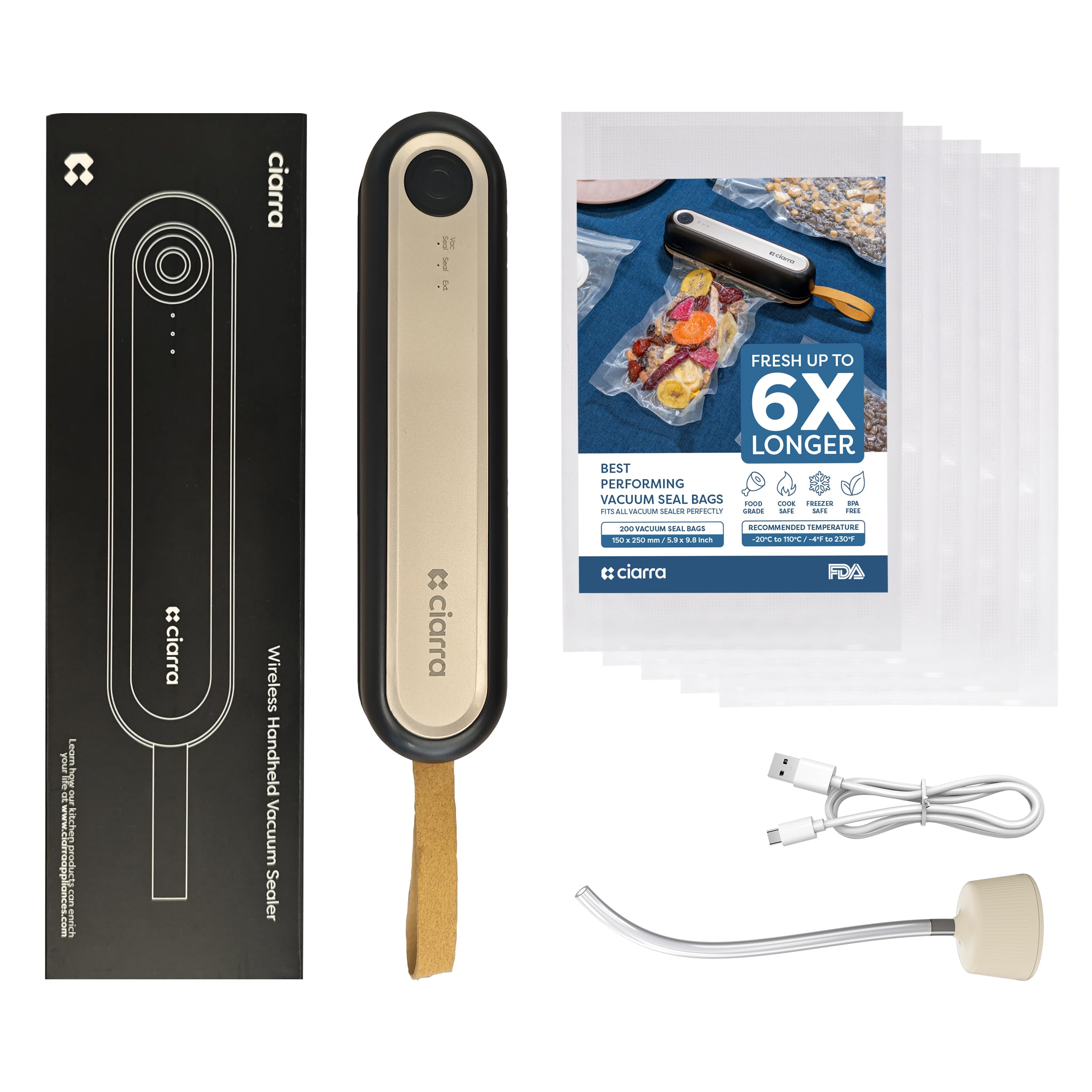 CIARRA fridge-magnet storage keeps the device within reach.