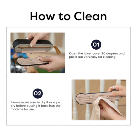 CIARRA removable lower cover simplifies cleaning after sealing.