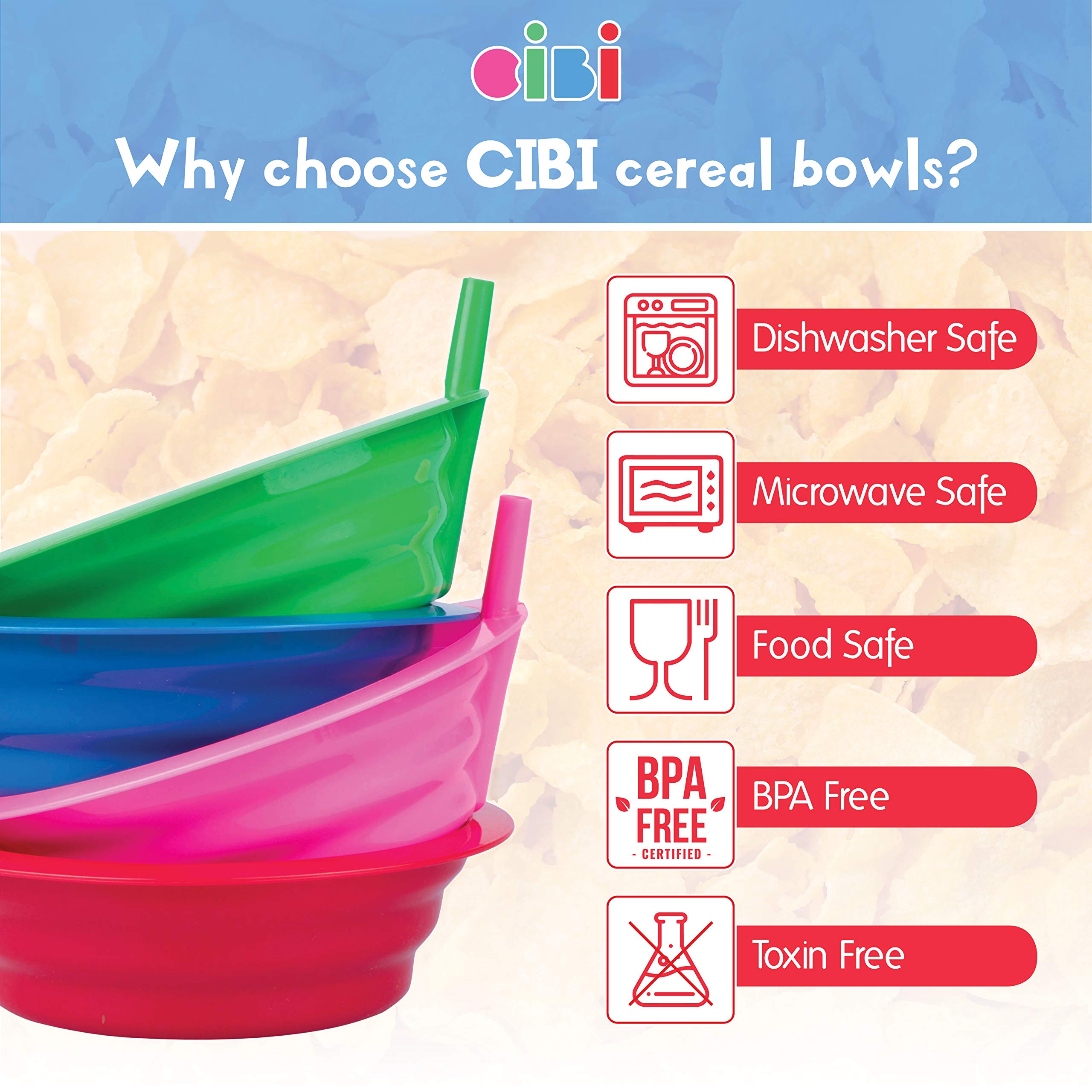 Cibi BPA-free plastic keeps meals safe and durable for busy mornings.