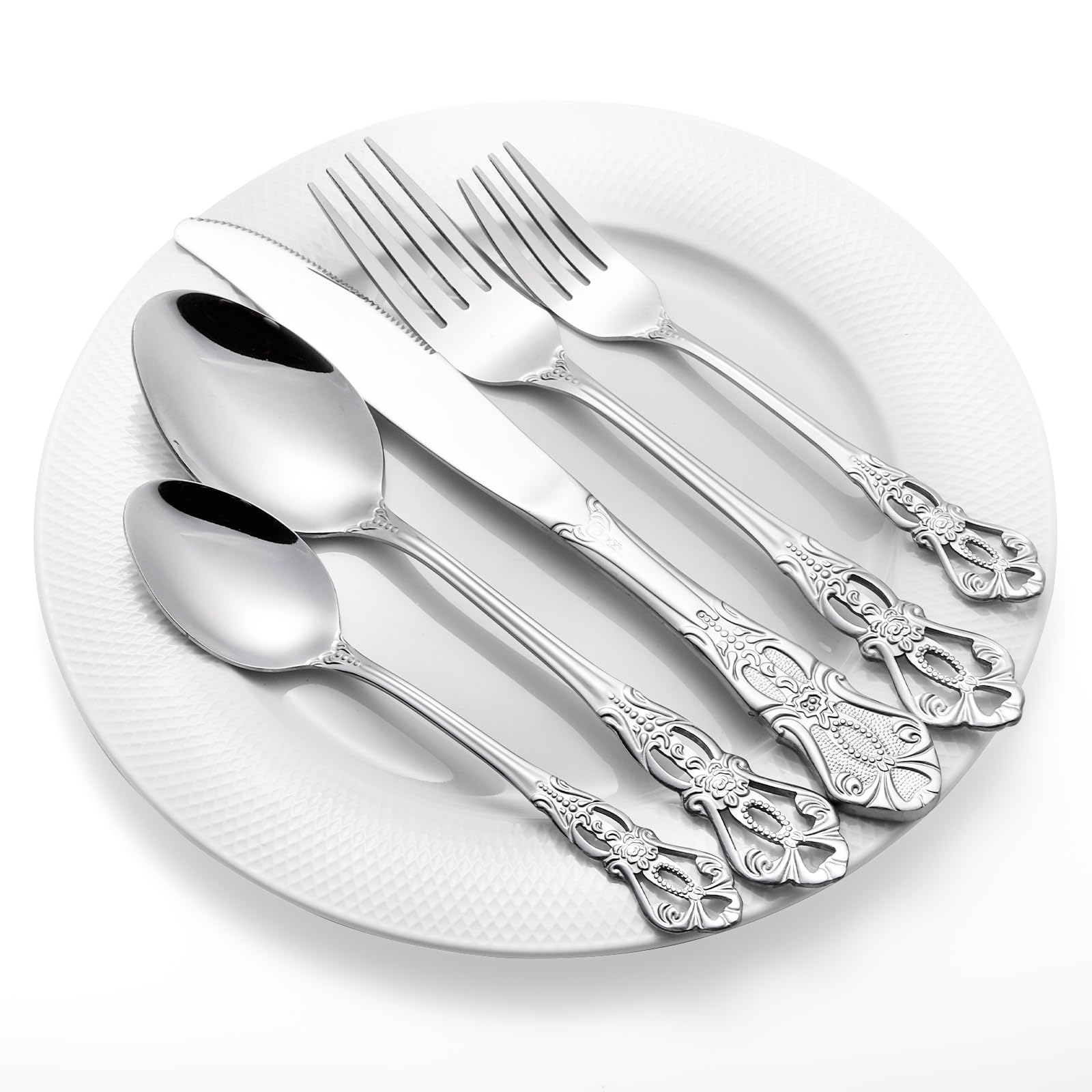 Cididu Retro Royal Silverware knife edge close-up highlights durable stainless steel