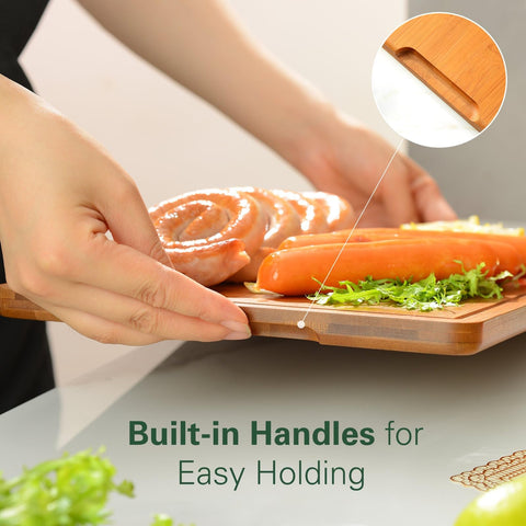 ciecie carbonized bamboo cutting board easy-clean surface resists odors