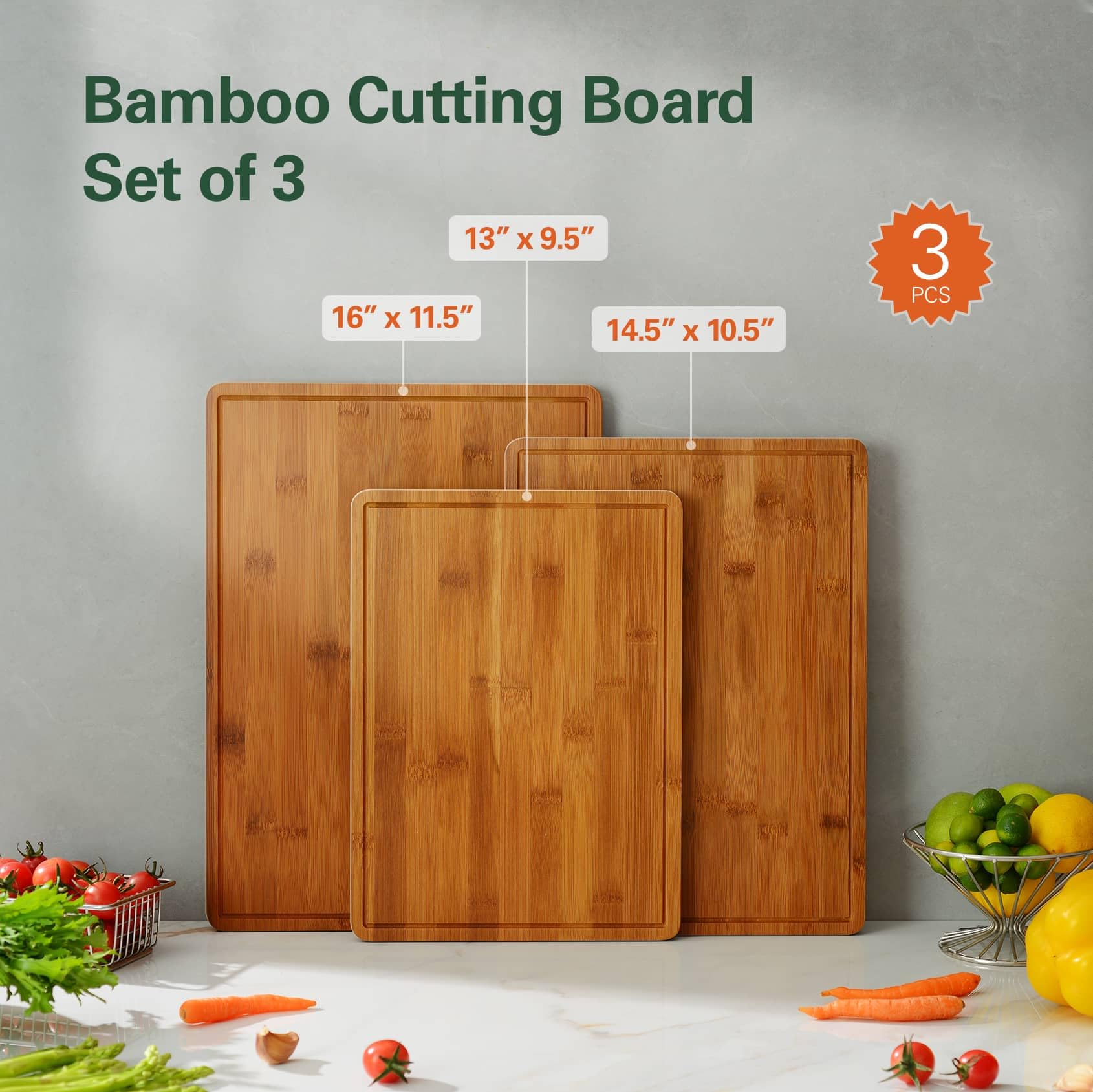 ciecie carbonized bamboo cutting board handles side grip for easy transport