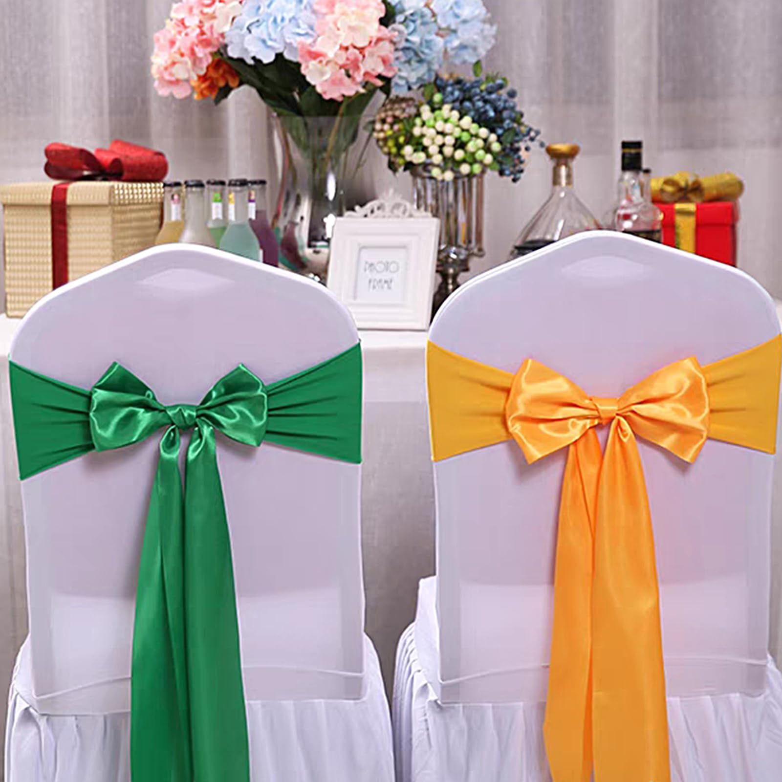 CIEOVO orange satin table runner sparks vibrant holiday centerpieces