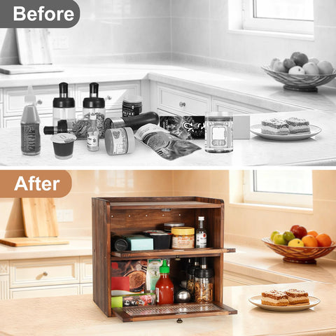 Ciilee Baby anti-slip base keeps the bread box steady on countertops.
