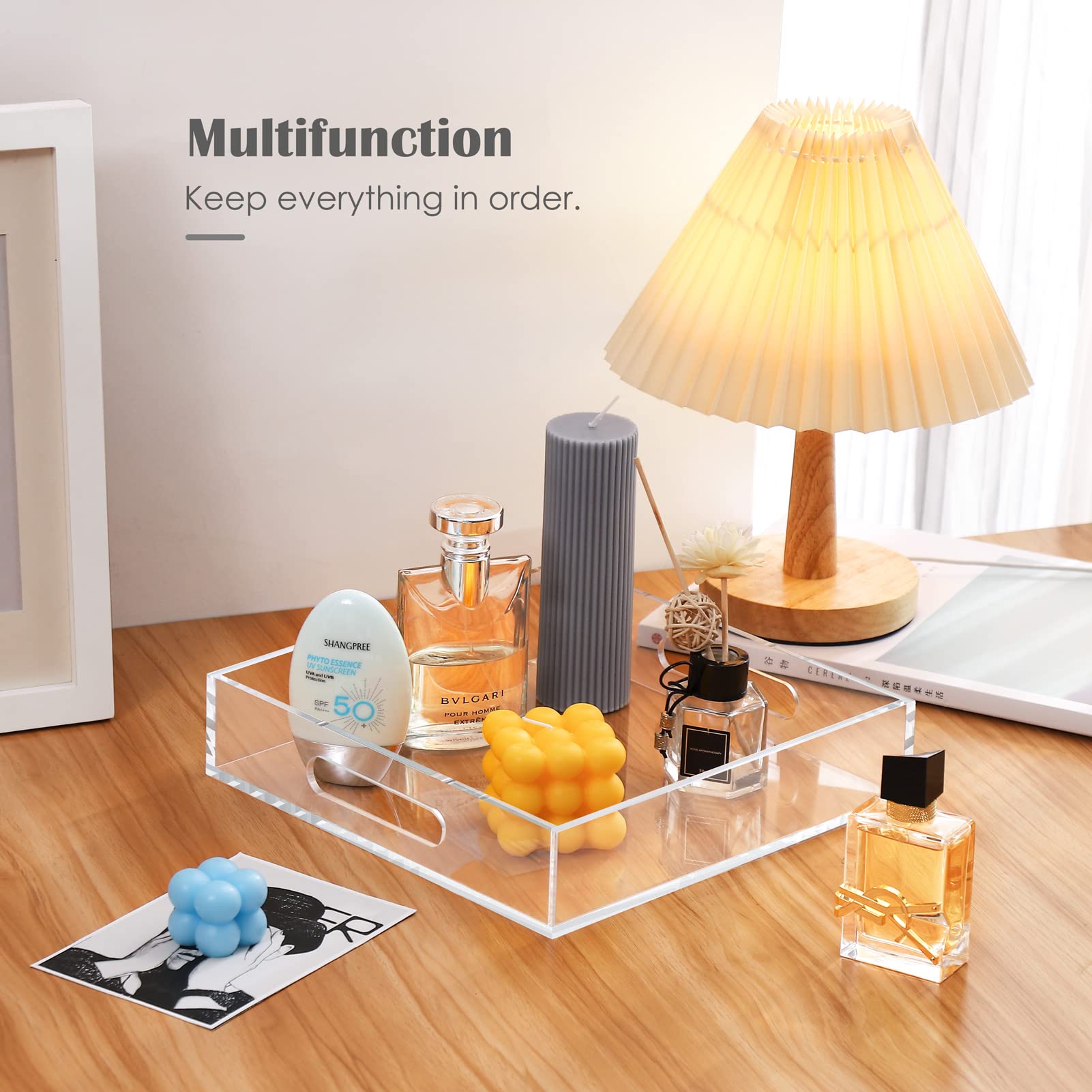Cilinta makeup vanity tray organizing brushes and small items neatly