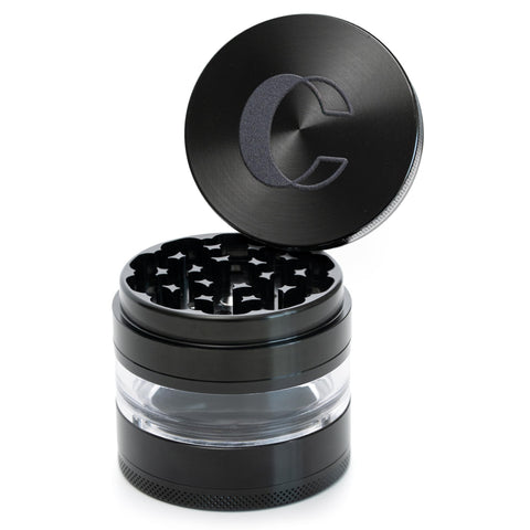 Cinder Brands Clear Cut 4-Piece Grinder view shows portable grinding on the go