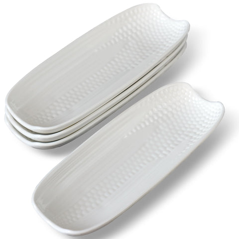 Cinf white corn dish doubles as a small serving tray at gatherings.