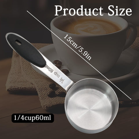 Cionyce measuring cup with black silicone handle provides a secure, slip-free grip.