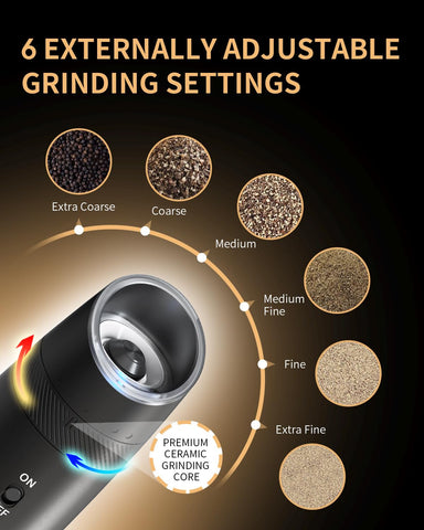 Circle Joy gravity grinder with LED light for precise nighttime seasoning