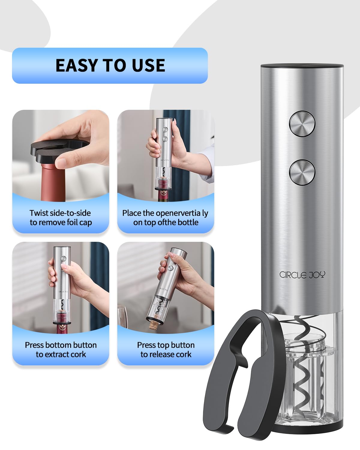 Circle Joy two stoppers keeping wine fresh after tasting