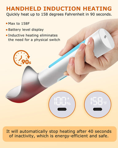 Circuiliving ergonomic-handle scoop reduces wrist strain during scooping.