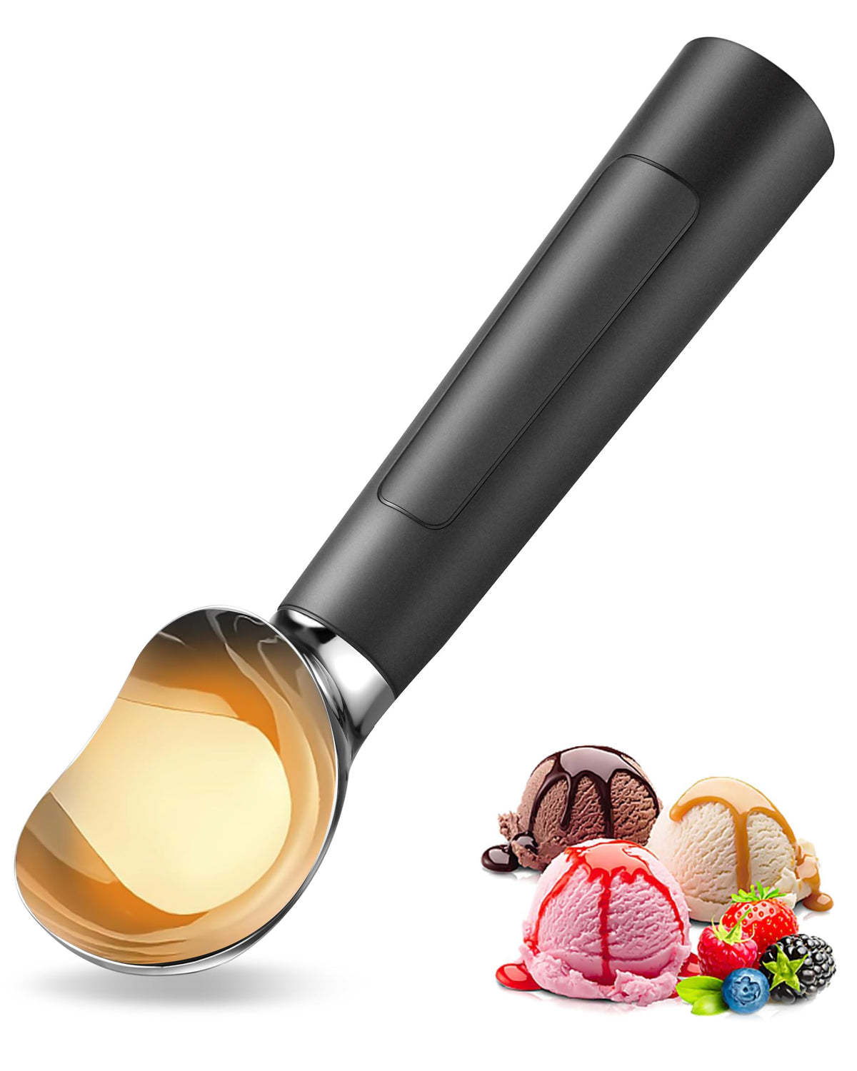 Circuiliving heated ice cream scoop with LED display for easy, precise scooping.