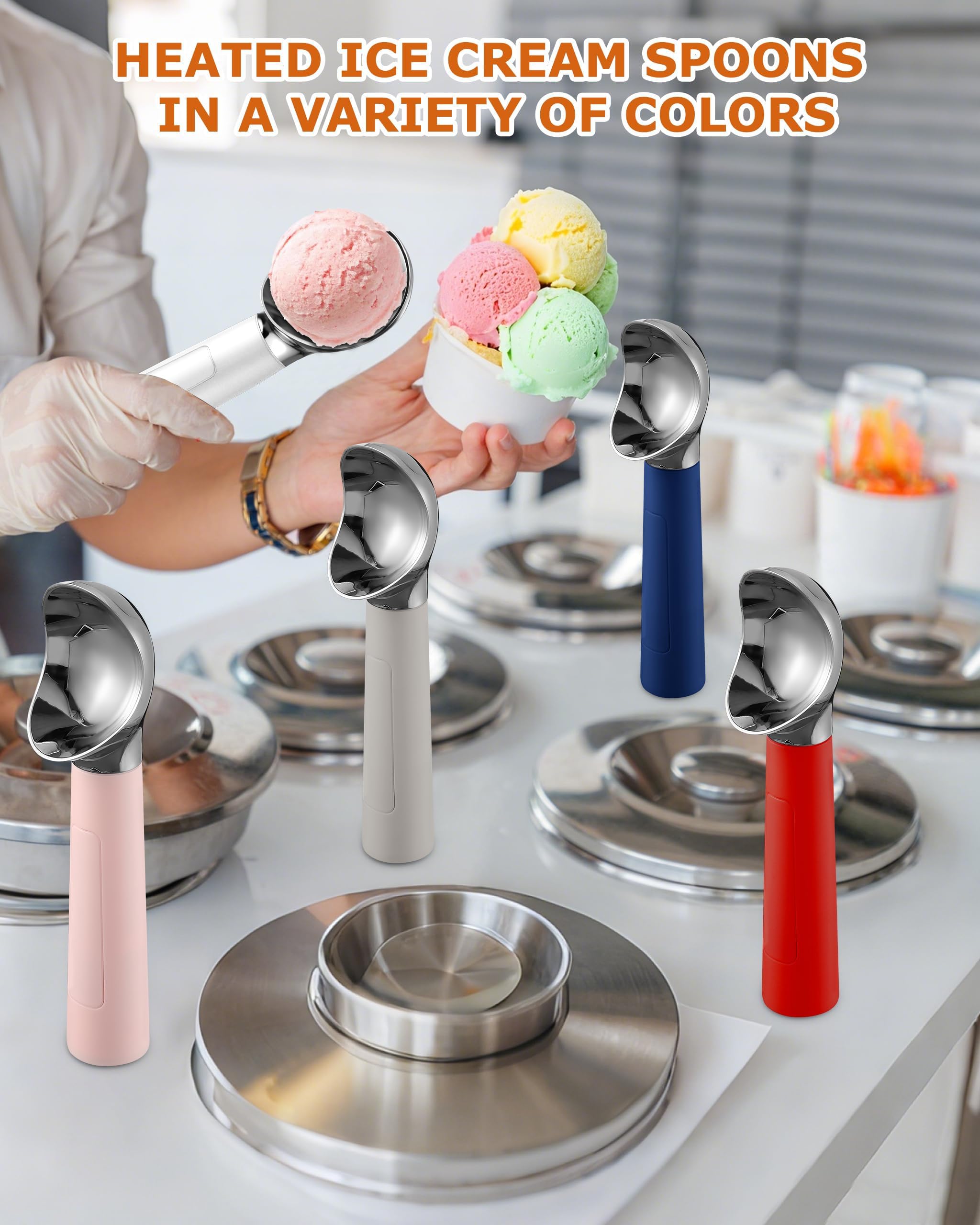 Circuiliving USB-rechargeable cordless scoop for convenient serving.