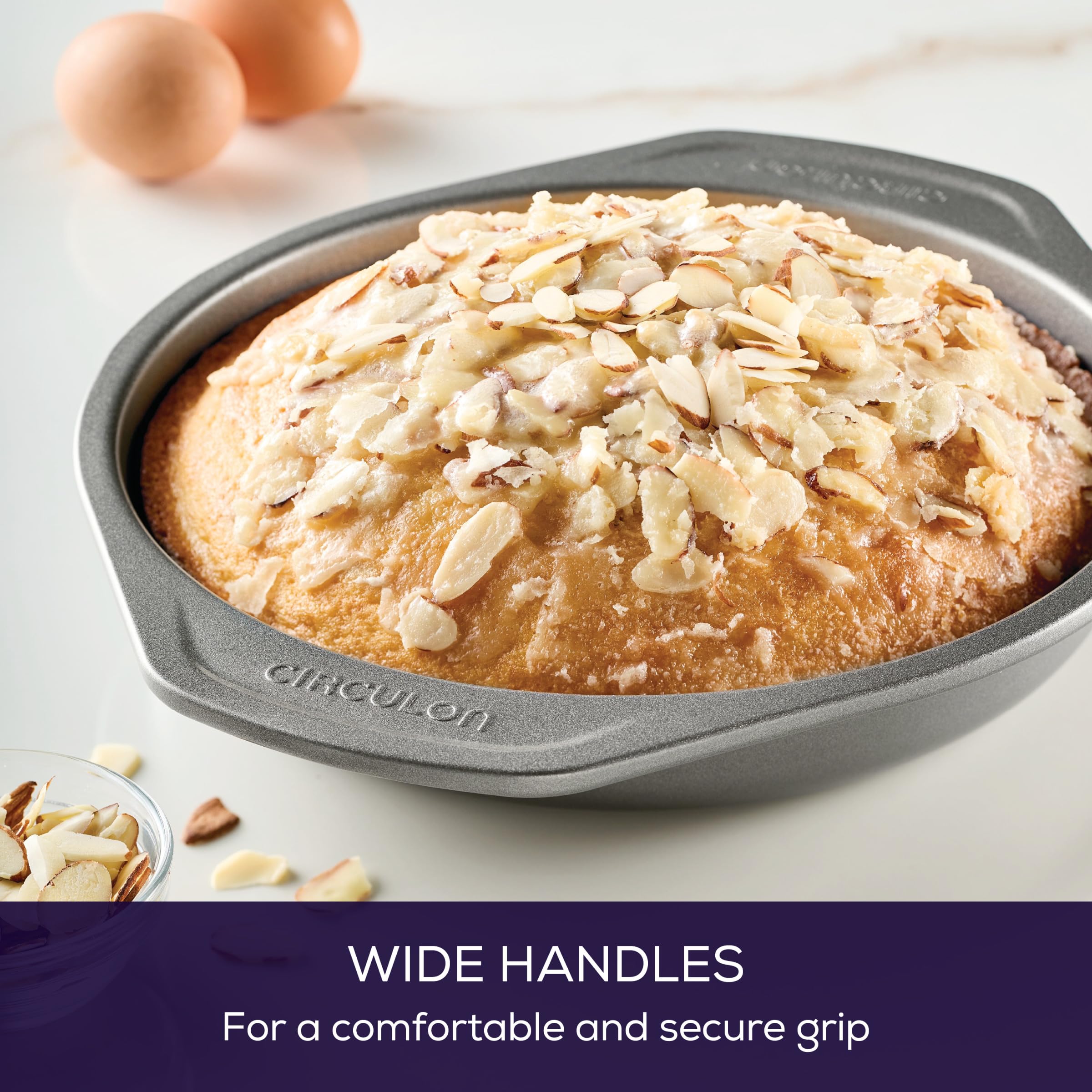 Circulon Total 12-cup muffin pan with easy release for even muffins.