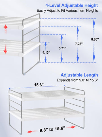 Cirhy 3-tier pantry organizer with adjustable height levels for compact storage.