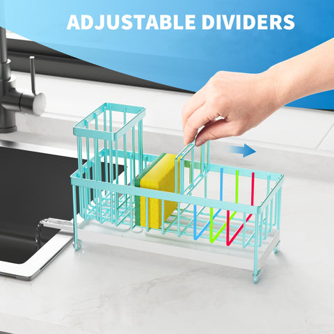 Cisily detergent bottle and sponge storage reduces counter clutter.