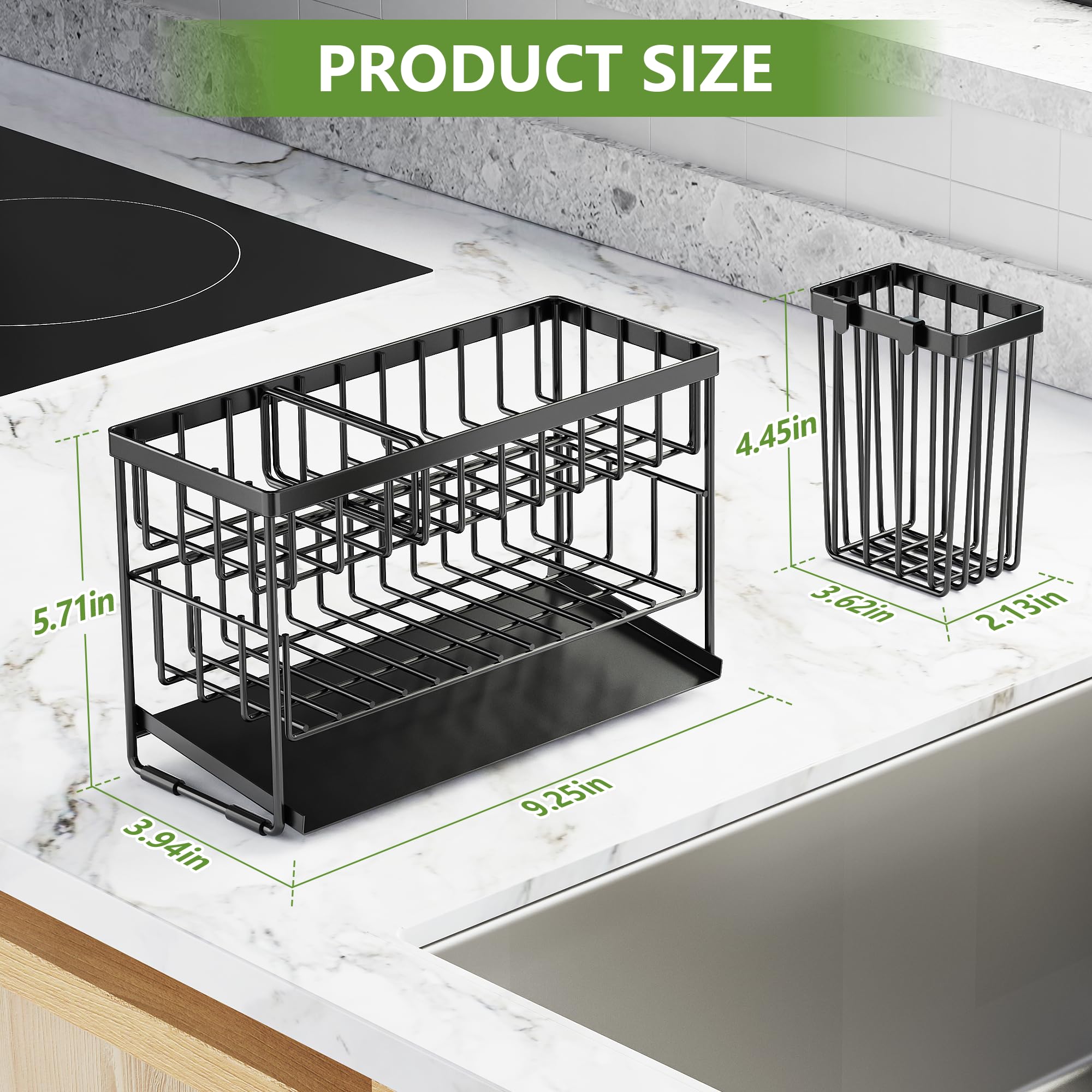 Cisily four-compartment design separates dishwashing tools for easy access