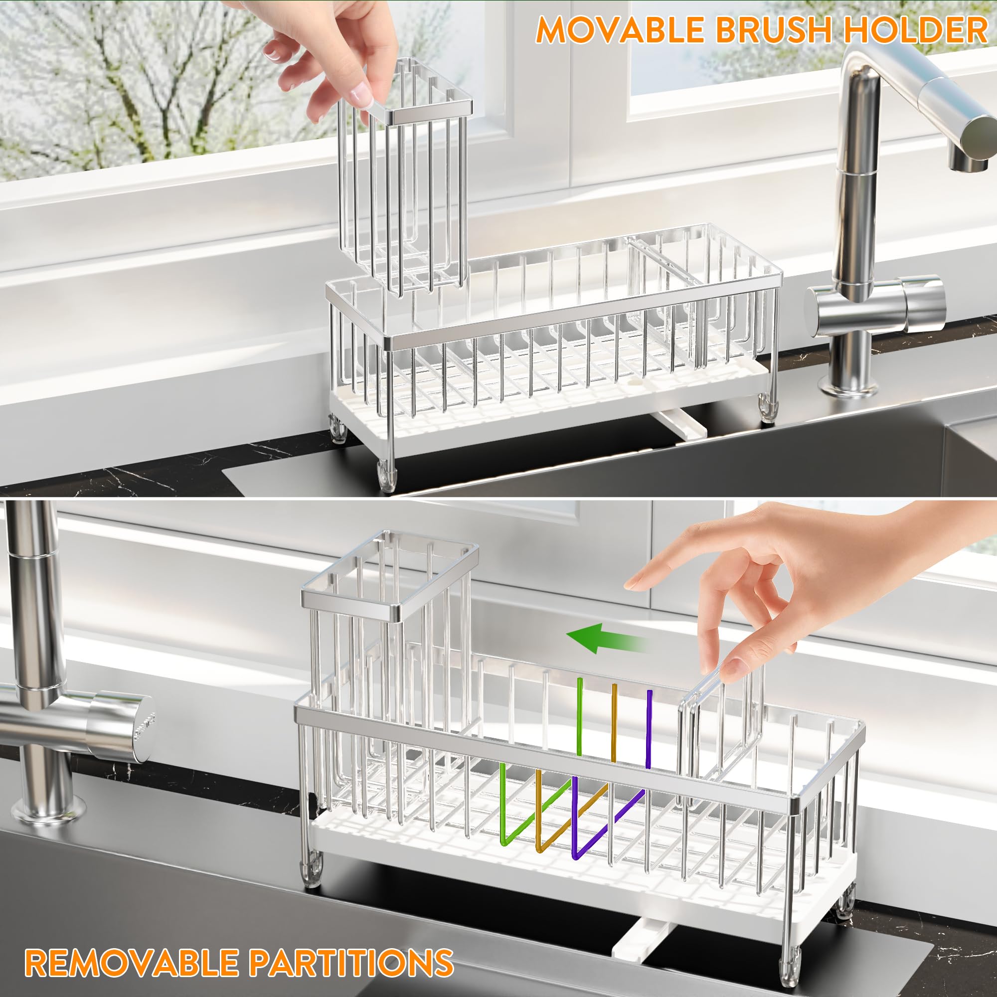 Cisily non-slip feet keep the organizer stable on countertops