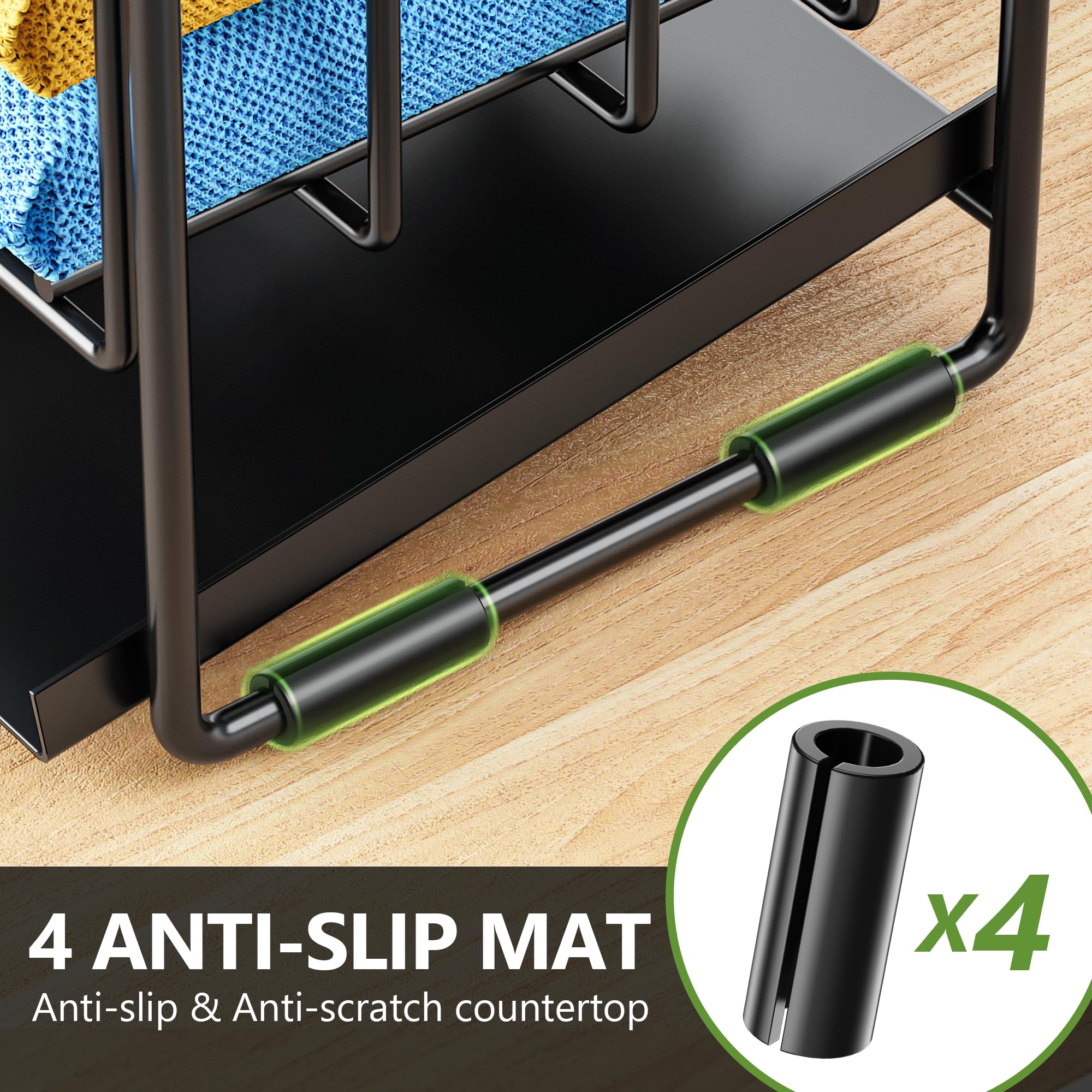 Cisily rustproof stainless steel construction offers durable, sleek kitchen organization