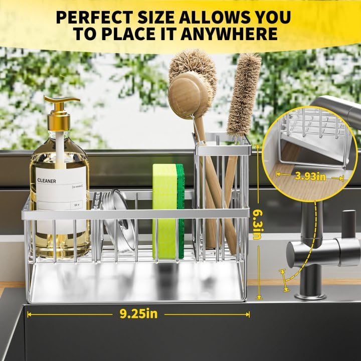 Cisily sink caddy brush-holder keeps tools within reach and off the countertop