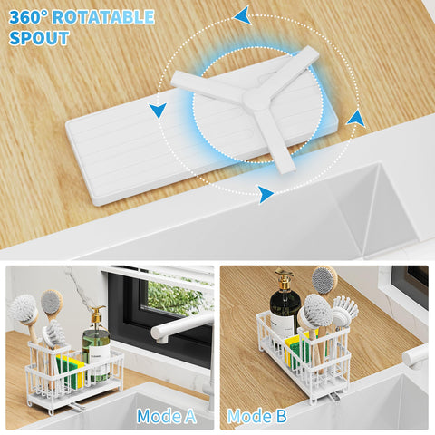 Cisily sink caddy with high brush holder for up to four brushes.