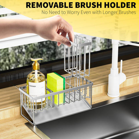 Cisily sink caddy sturdy-material stainless steel resists rust and deformation