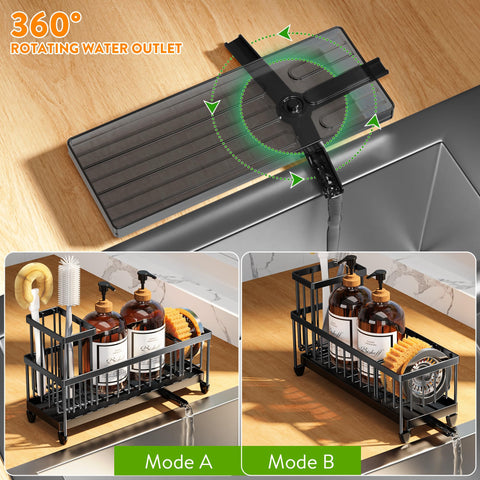 Cisily stainless steel drain tray prevents water pooling on counters.