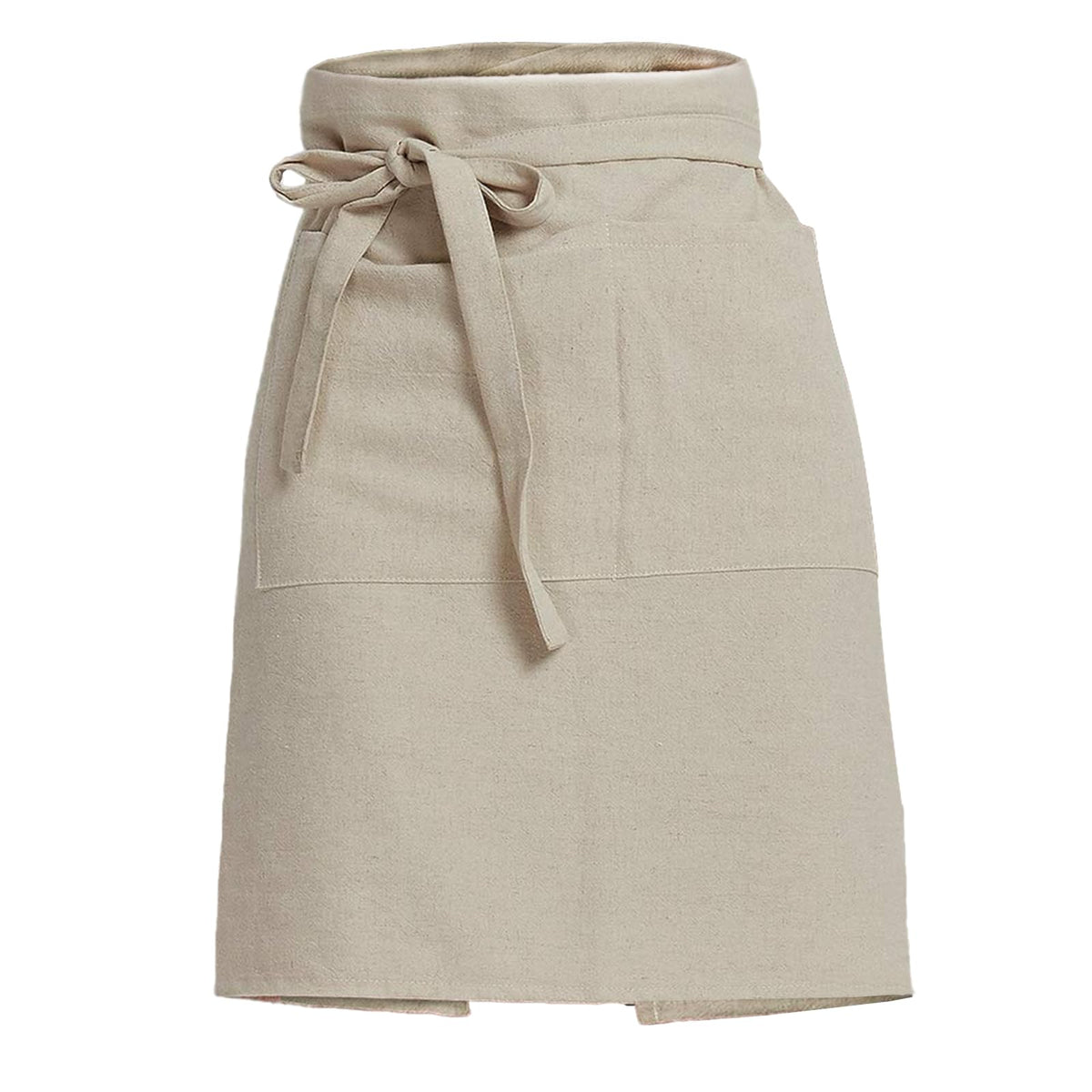 Cityelf Linen Server Apron front view shows breathable cotton-linen fabric.