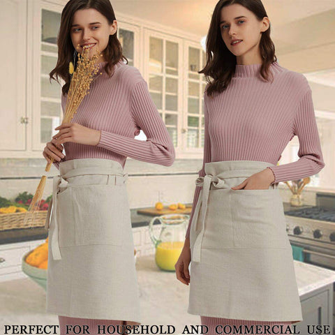 Cityelf Linen Server Apron provides full-coverage front protection from splashes.