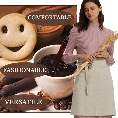 Cityelf Apron features extra long waist ties for easy front tying.