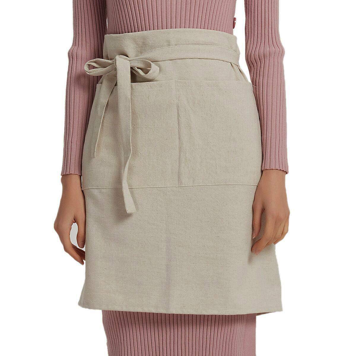 Cityelf Linen Server Apron with front pockets for tools and phone.
