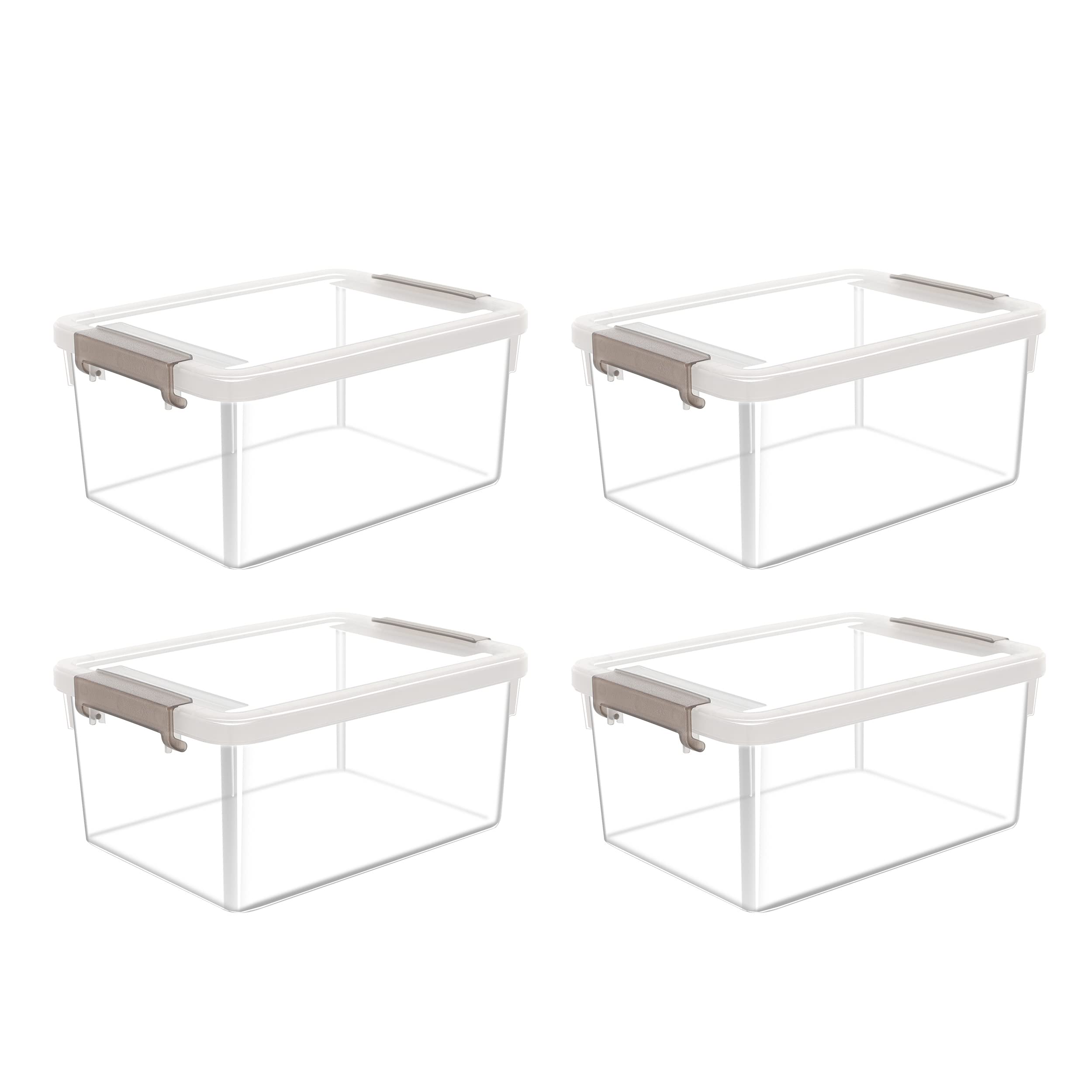 Citylife 4-pack small storage bins with lids for organized snacks and toys